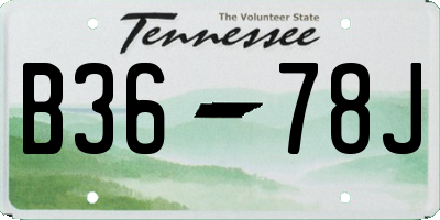 TN license plate B3678J