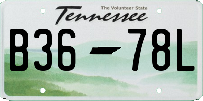 TN license plate B3678L