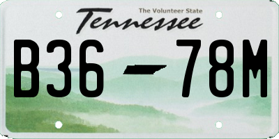 TN license plate B3678M