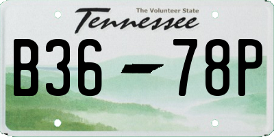TN license plate B3678P