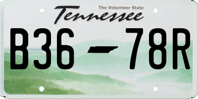 TN license plate B3678R