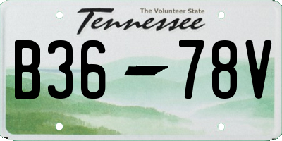 TN license plate B3678V