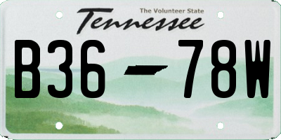 TN license plate B3678W