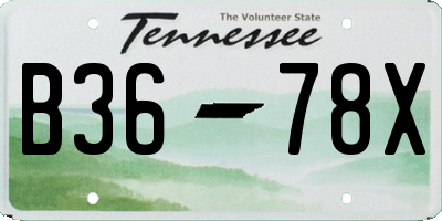 TN license plate B3678X