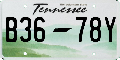 TN license plate B3678Y