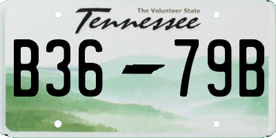 TN license plate B3679B
