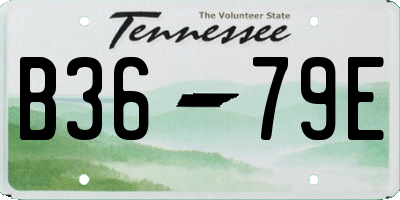 TN license plate B3679E