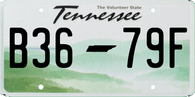 TN license plate B3679F