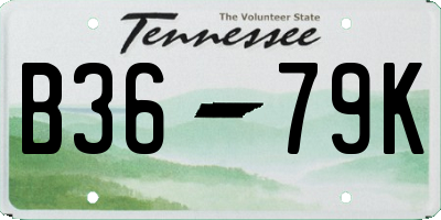 TN license plate B3679K