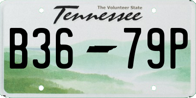 TN license plate B3679P