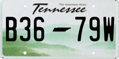 TN license plate B3679W