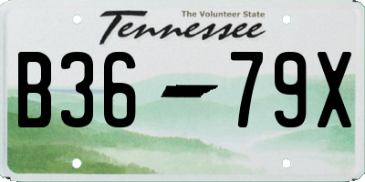 TN license plate B3679X