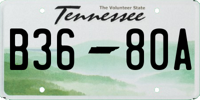 TN license plate B3680A