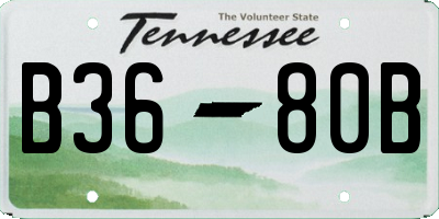 TN license plate B3680B
