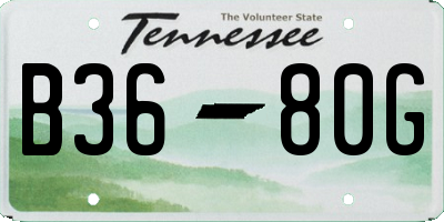 TN license plate B3680G