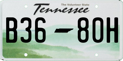 TN license plate B3680H
