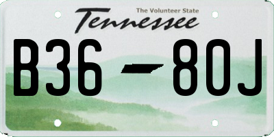TN license plate B3680J