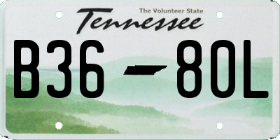 TN license plate B3680L