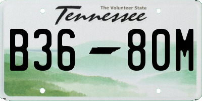 TN license plate B3680M