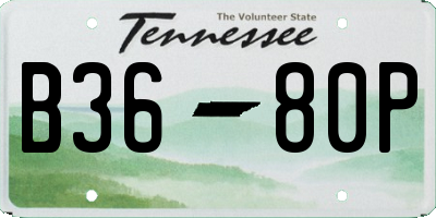 TN license plate B3680P