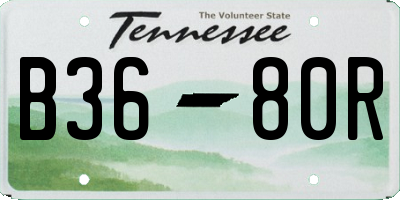 TN license plate B3680R