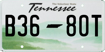 TN license plate B3680T