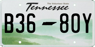 TN license plate B3680Y