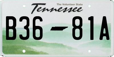TN license plate B3681A