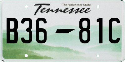 TN license plate B3681C