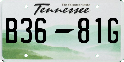 TN license plate B3681G