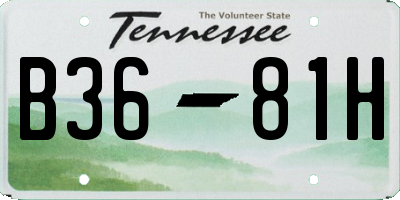 TN license plate B3681H