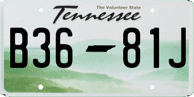 TN license plate B3681J