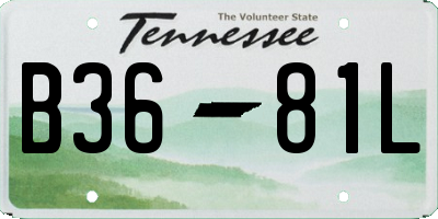 TN license plate B3681L