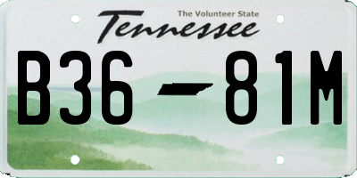 TN license plate B3681M