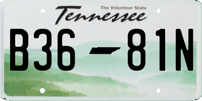 TN license plate B3681N