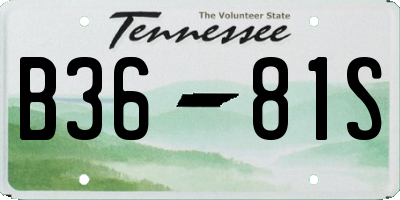 TN license plate B3681S
