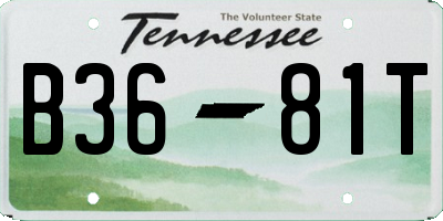 TN license plate B3681T