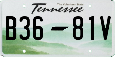 TN license plate B3681V