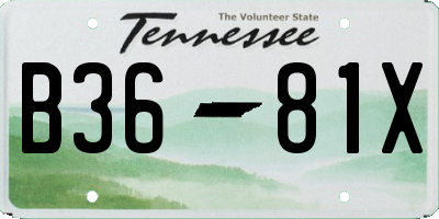 TN license plate B3681X