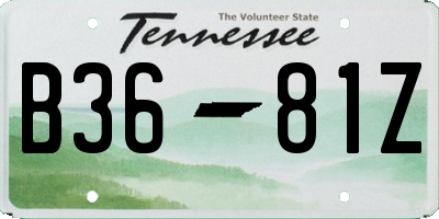 TN license plate B3681Z