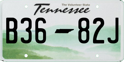 TN license plate B3682J