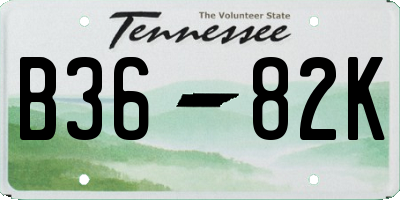 TN license plate B3682K