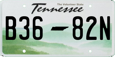 TN license plate B3682N