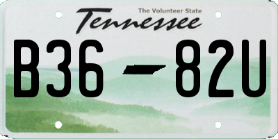 TN license plate B3682U