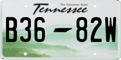 TN license plate B3682W