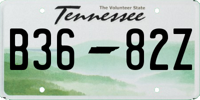 TN license plate B3682Z