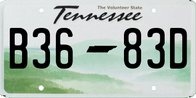 TN license plate B3683D