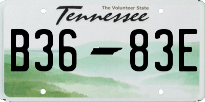 TN license plate B3683E