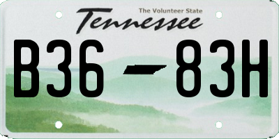TN license plate B3683H