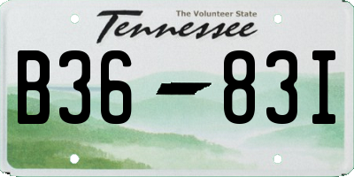TN license plate B3683I